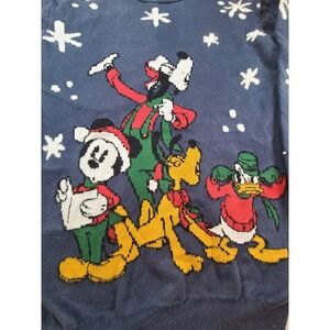 Disney Mickey Mouse Goofy Pluto Donald‎ Duck Ugly Christmas Sweater Size L